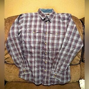 Boys Wrangler Retro 2X button down long sleeve western cowboy shirt